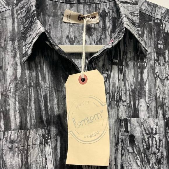 Lemlem Tie Dye Button Down Jumpsuit Black/white - Picture 4 of 7